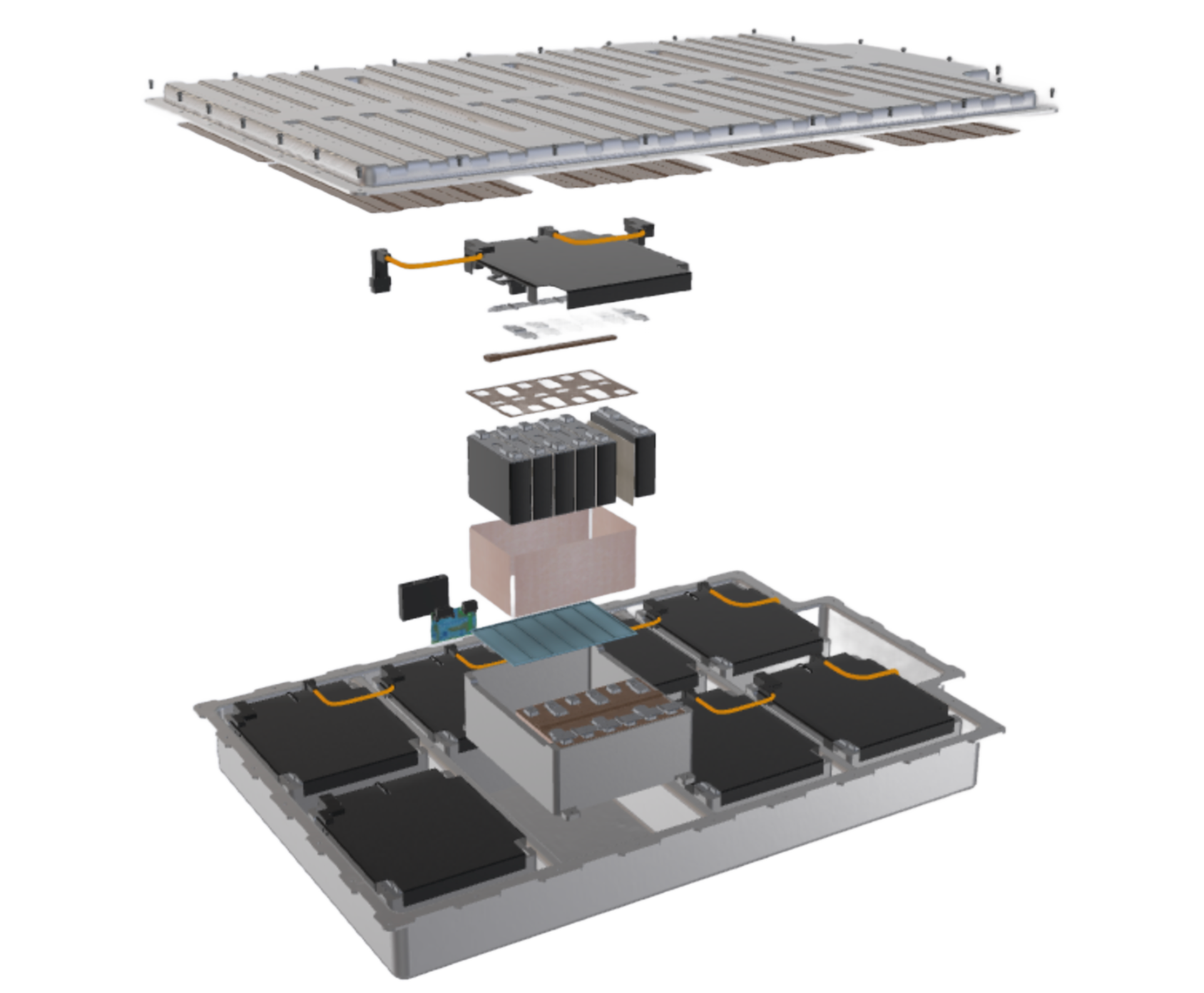 Bild einer Batterie mit Komponenten von Shield Tech