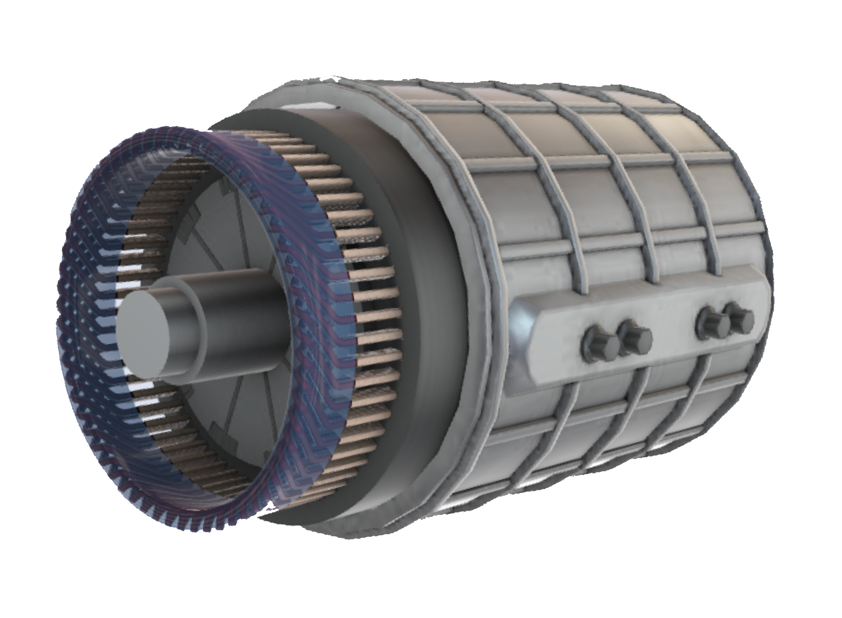 Bild eines E-Motors mit Komponenten von Shield Tech